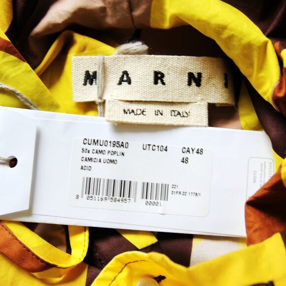 BNWT SS22 MARNI ABSTRACT PRINT HOODED SHIRT 48 - Picture 8 of 11